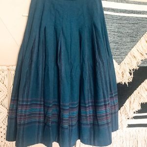 100% Pure Wool Pleated Knee Skirt